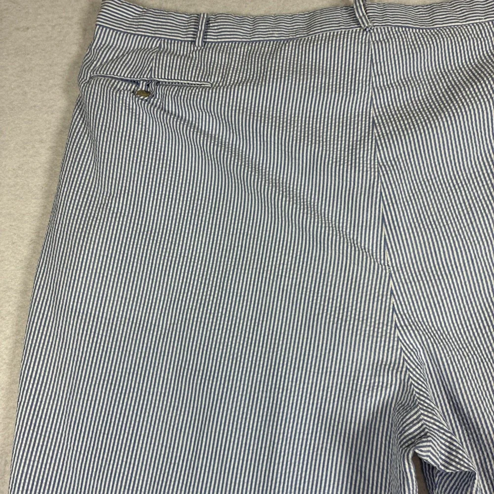 Vintage Polo Ralph Lauren Seersucker Pants Hemmed 50x24 Mens Nautical Coastal